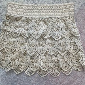 Crochet style mini skirt